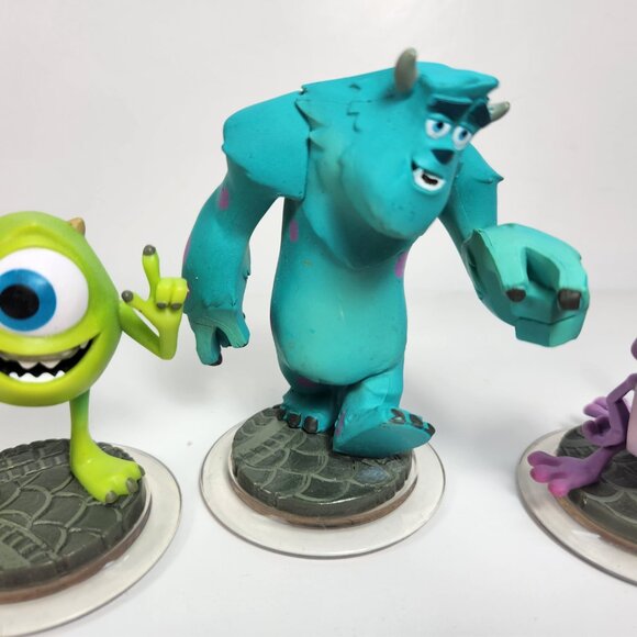 Disney Infinity Monsters Inc. Lot Mike Sulley Randall Crystal Power Disk Cards - Picture 3 of 9